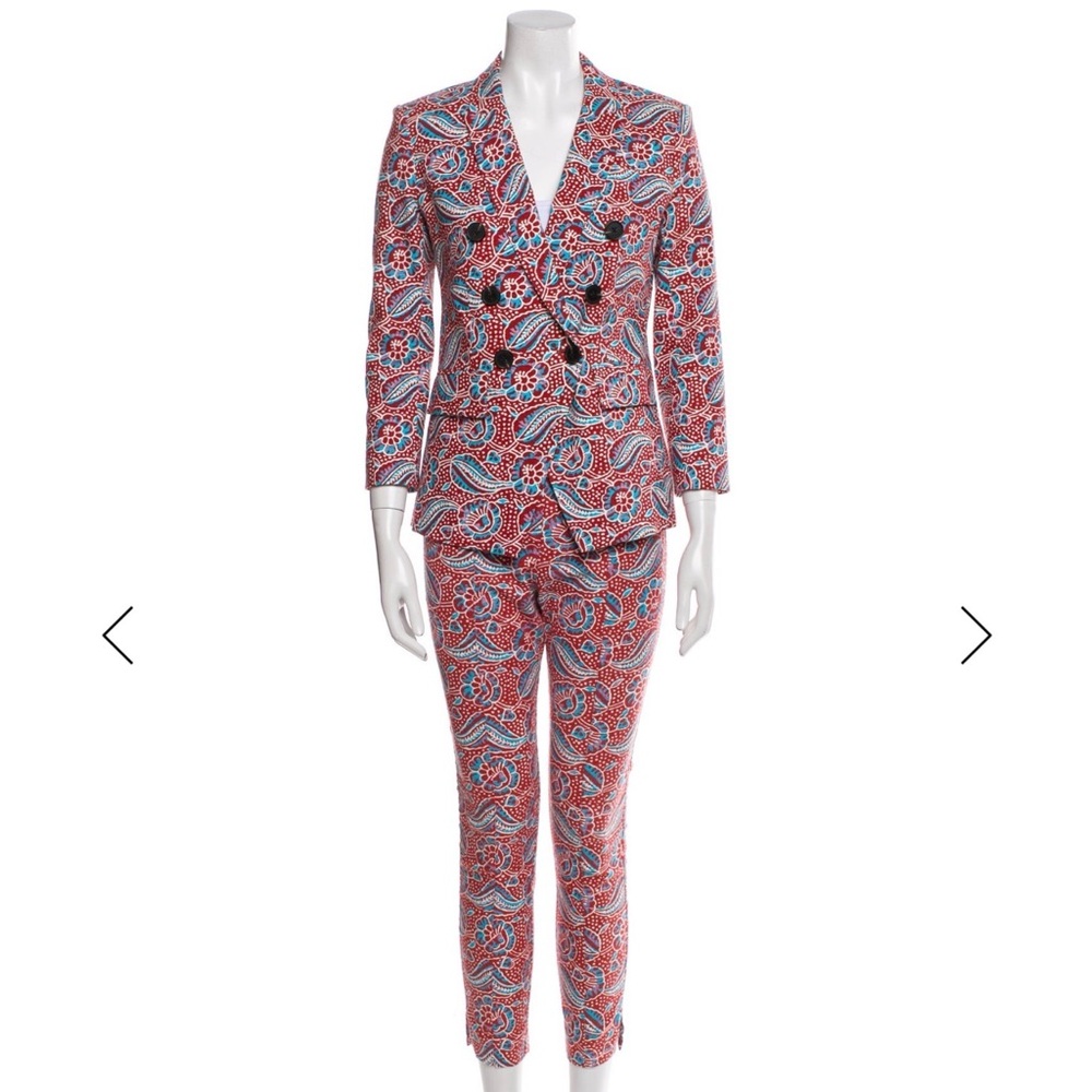 Veronica beard linen floral print pantsuit